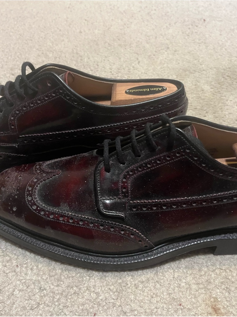 Church's Burgundy and Black Wingtip Derbys - Picture 3 of 5
